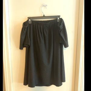 Black Pom-Pom Off the Shoulder Top